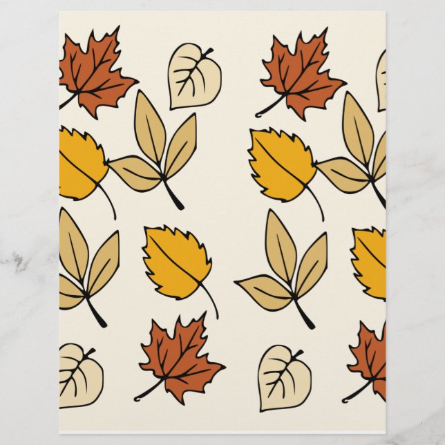 Papier scrapbooking de feuilles d'automne (Devant)