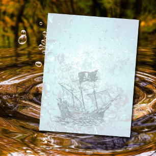 Papier scrapbooking de fond de bateau pirate eau