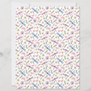 Papier scrapbooking de libellules et papillons