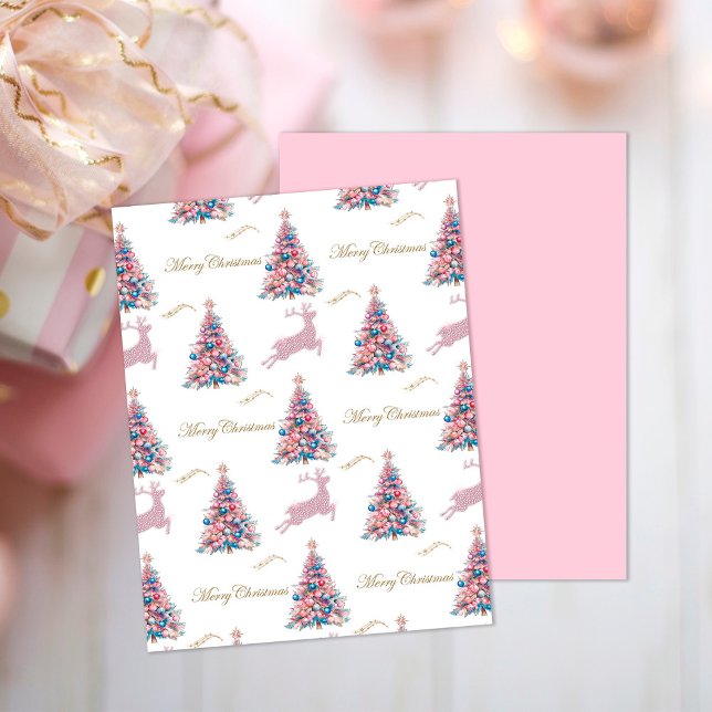 Papier scrapbooking de Noël Renne Pastel (Pastel Reindeer Christmas Scrapbook Paper by the Olde Christmas Shoppe)