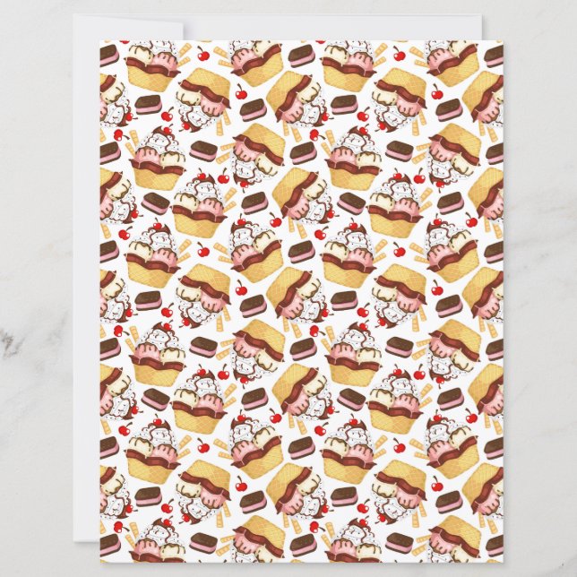Papier scrapbooking de sundae de glace (Devant)
