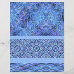 Papier scrapbooking échantillon bleu recto-verso