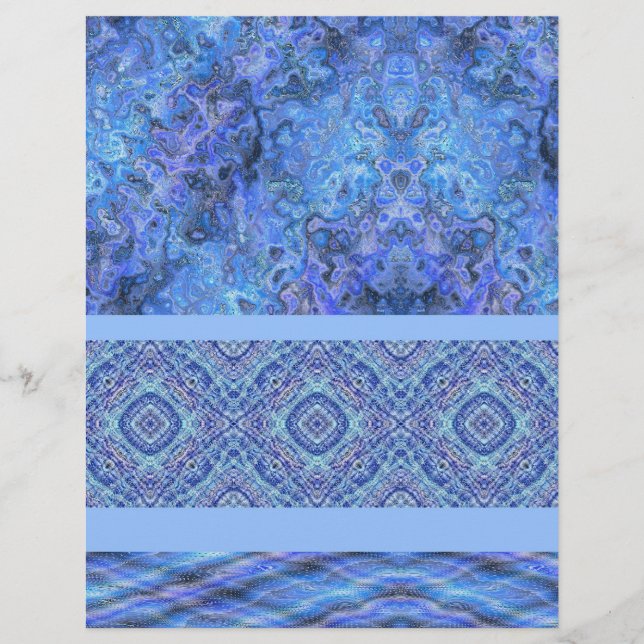Papier scrapbooking échantillon bleu recto-verso (Devant)