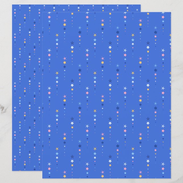Papier scrapbooking Étoile de mer Bleu cobalt côti (Devant / Derrière)