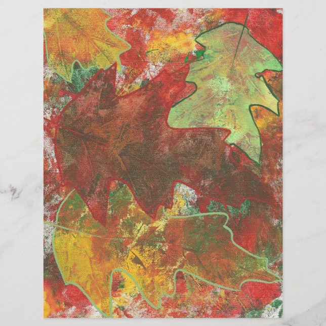 Papier scrapbooking Feuilles de chêne automnales a (Devant)