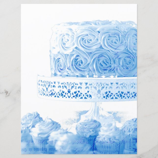 Papier scrapbooking gâteau d'anniversaire bleu cla (Devant)