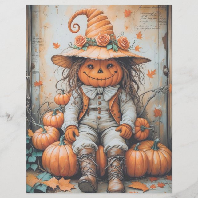 Papier scrapbooking Halloween Vintage en saison éf (Devant)