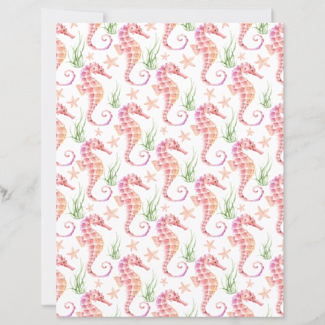 Papier scrapbooking hippocampe (Devant)