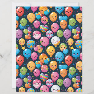 Papier scrapbooking motif Célébration de ballons K
