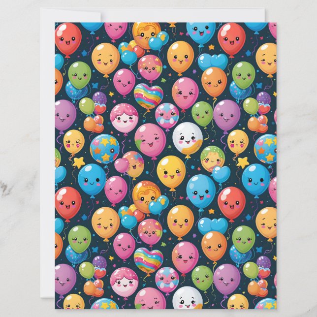 Papier scrapbooking motif Célébration de ballons K (Devant)