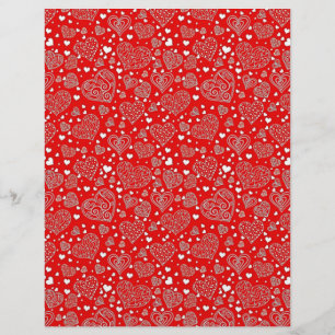 papier scrapbooking motif coeurs fantaisie