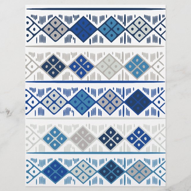 Papier scrapbooking motif forme diamant bleu : (Devant)