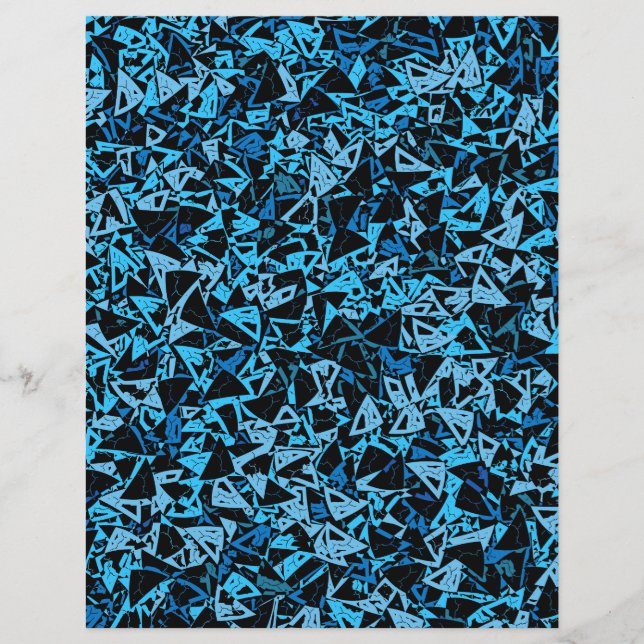 Papier scrapbooking motif triangle noir bleu (Devant)