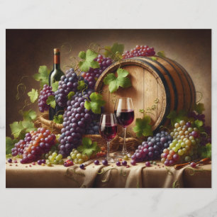 Papier scrapbooking Nature morte de raisins et de