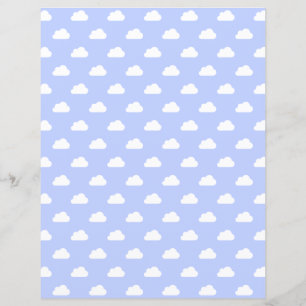 Papier scrapbooking Nuages Mignons Blancs sur Fond