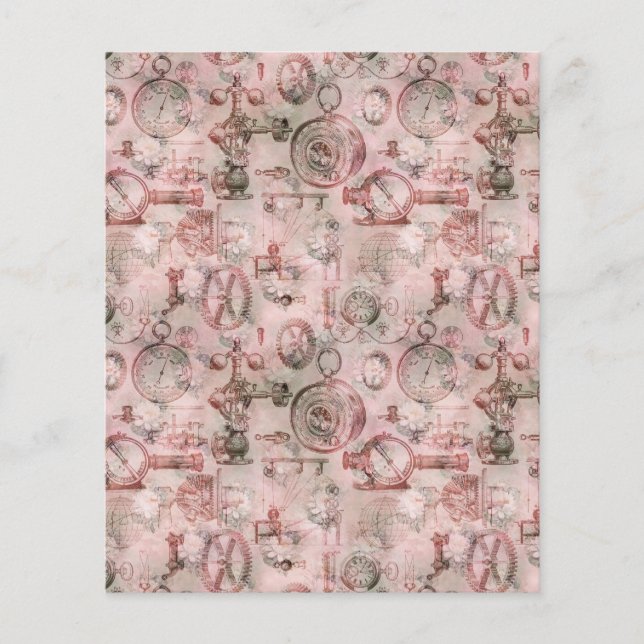 Papier scrapbooking romantique steampunk | Vintage (Devant)