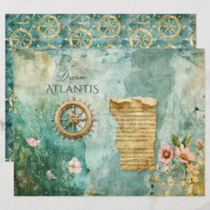 Papier scrapbooking sarcelle sous-marin océan mer
