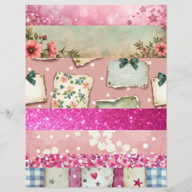 Papier scrapbooking vintage de style collage (Devant)