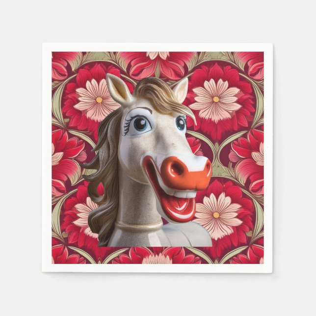 Papier serviette cheval en céramique (Devant)