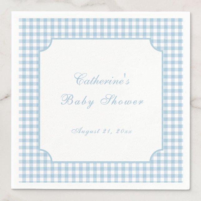 Papier Serviette de douche pour bébé classique en Gingham (Créateur téléchargé)