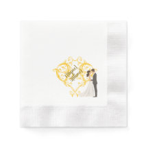 Serviette de mariage élégante en or avec serviette