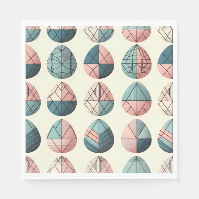 Papier Serviette de Pâques géométrique scandinave en form (Devant)