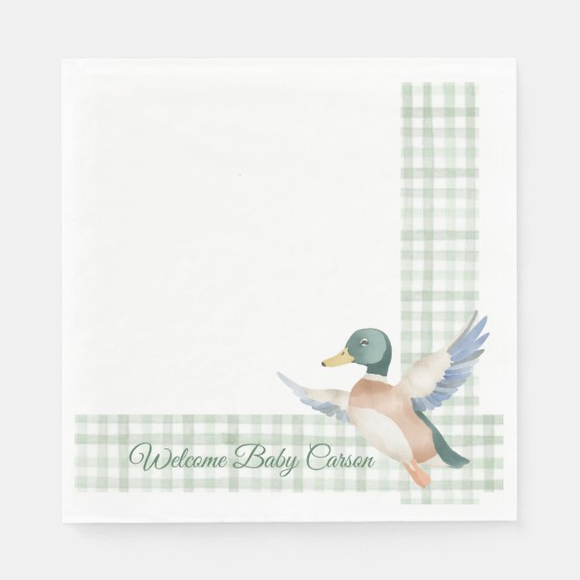 Papier Serviette en aquarelle Canard colvert (Devant)