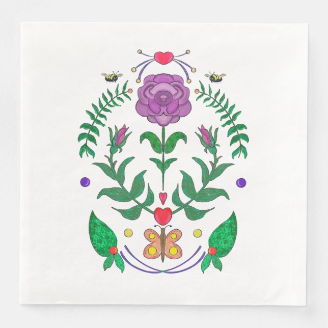 Papier Serviette en Art Populaire (Devant)