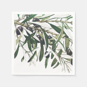 PAPIER SERVIETTE EN PAPIER: NOËL: BRANCHE OLIVE
