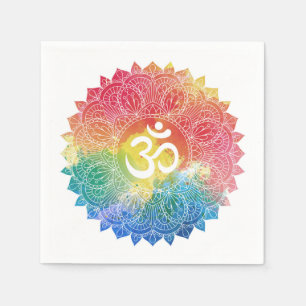 PAPIER SERVIETTE EN PAPIER: RAINBOW MANDALA