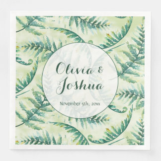 Papier Serviette Mariage vert en aquarelle