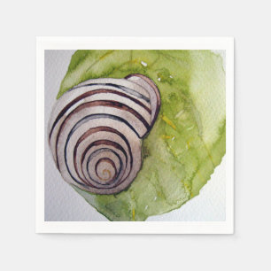 Papier Serviette rôle feuille et escargot en aquarelle