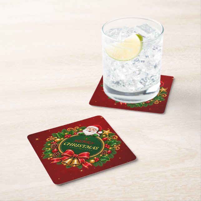 Papier sous-verre éditable pour fête de Noël joyeu (En situation)