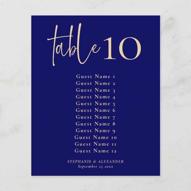 PAPIER Tableau de numéros de table et de plan de t (Devant)