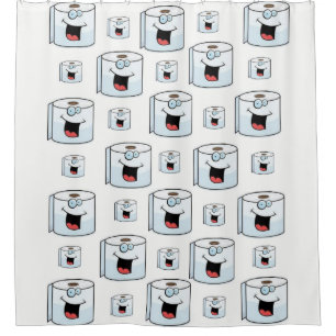 Papier toilette blanc enfant douche rideau