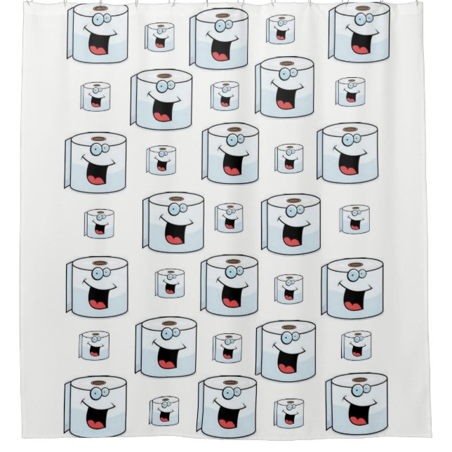 Papier toilette blanc enfant douche rideau (Devant)