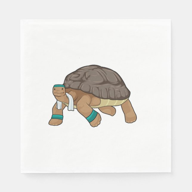 Papier Tortue en coureur avec serviette (Devant)