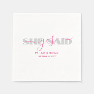 Papier Typographie Chic Elle A Dit Oui Serviette En Papie
