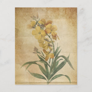 Papier Vintage à papier à rebut jaune Floral