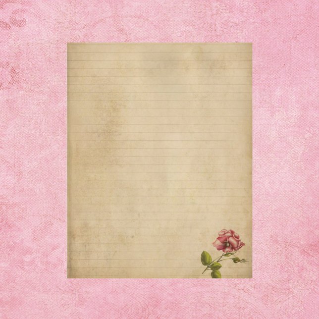 Papier Vintage avec Rose Rose (Créateur téléchargé)