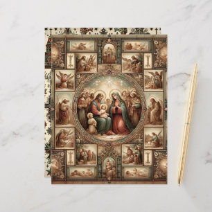 Papier vintage Christian Christmas Scrapbook