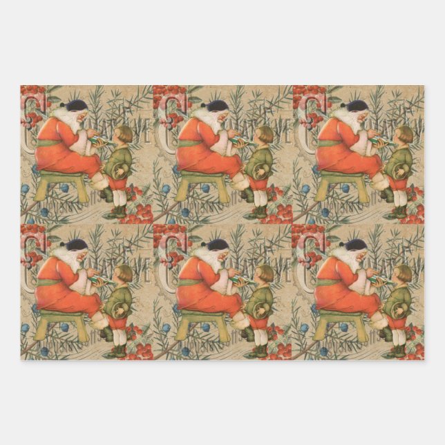 PAPIER vintage DE LAVAGE SANTA CLAUS (Devant 3)