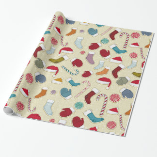 Papier vintage d'emballage cadeau de Noël