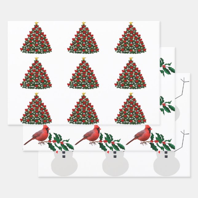 Papiers à enveloppement de Noël assortis 3 feuille (Lot)