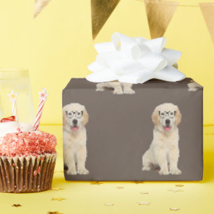 Papiers Cadeaux avec Chiot Golden Retriever avec L