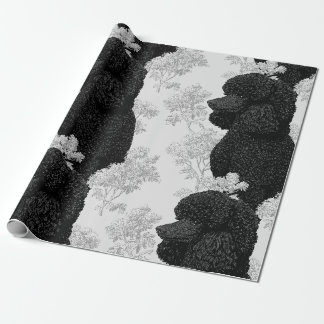 Papiers Cadeaux Botaniques & Caniche Noir et Blanc