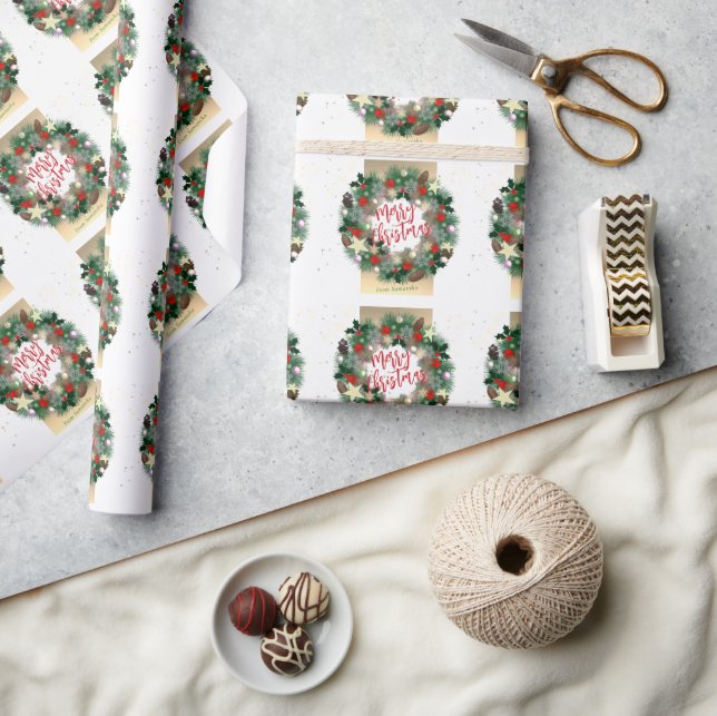 Papiers cadeaux Couronne de Noël Chic (Artisanat)