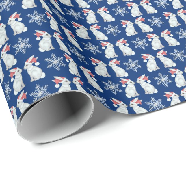 Papiers cadeaux de lapins de Noël (Coin rond)