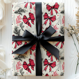 Papiers cadeaux de Noël vintage rubans rouges