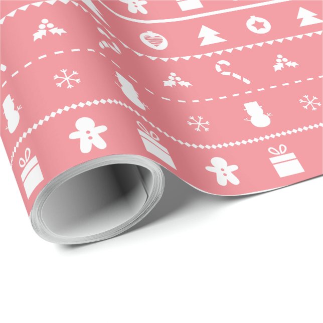 Papiers Cadeaux Modernes et Élégants avec Icônes d (Coin rond)